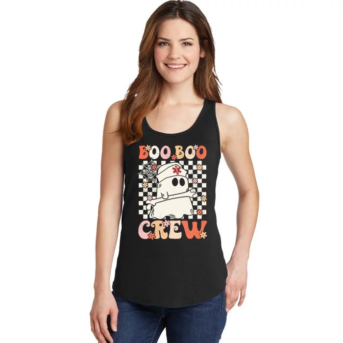 Groovy Boo Boo Crew Nurse Ghost Paramedic EMT EMS Halloween Ladies Essential Tank