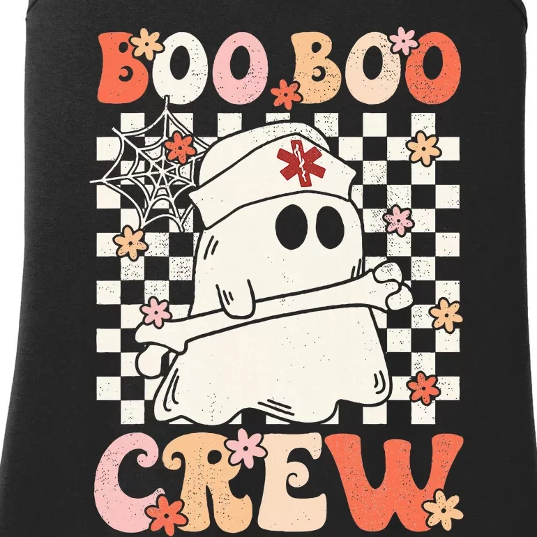 Groovy Boo Boo Crew Nurse Ghost Paramedic EMT EMS Halloween Ladies Essential Tank