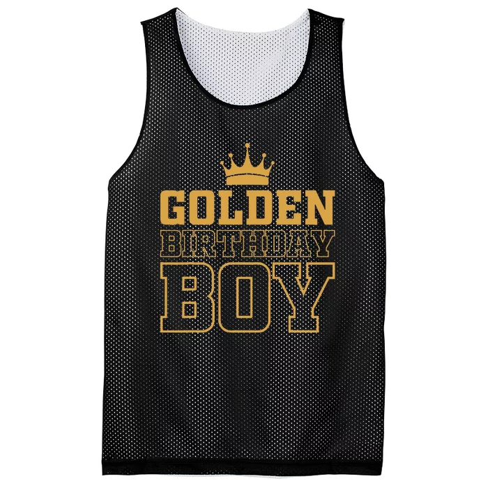 Golden Birthday Boy Birthday Party Decoration Mesh Reversible Basketball Jersey Tank