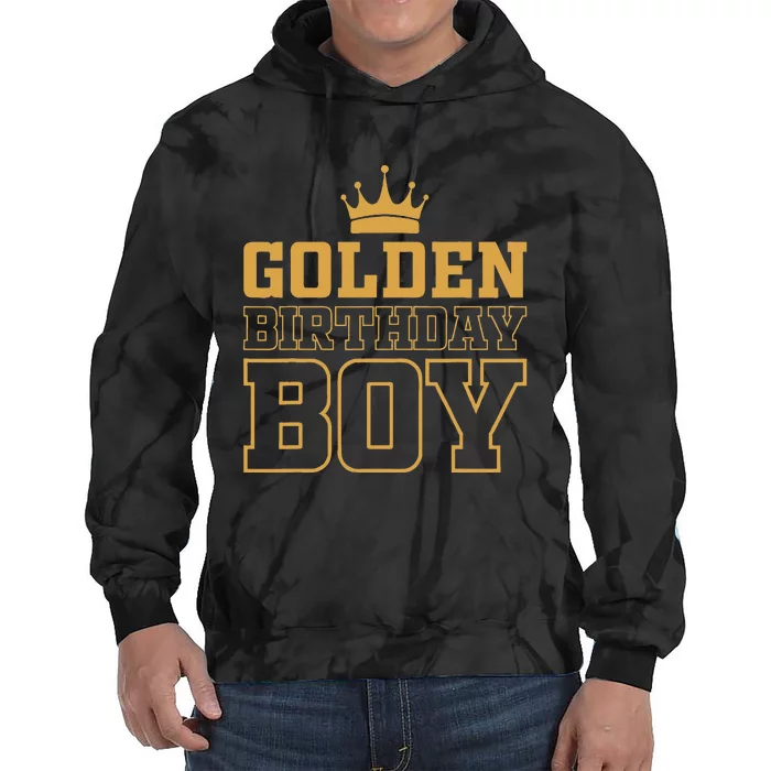 Golden Birthday Boy Birthday Party Decoration Tie Dye Hoodie