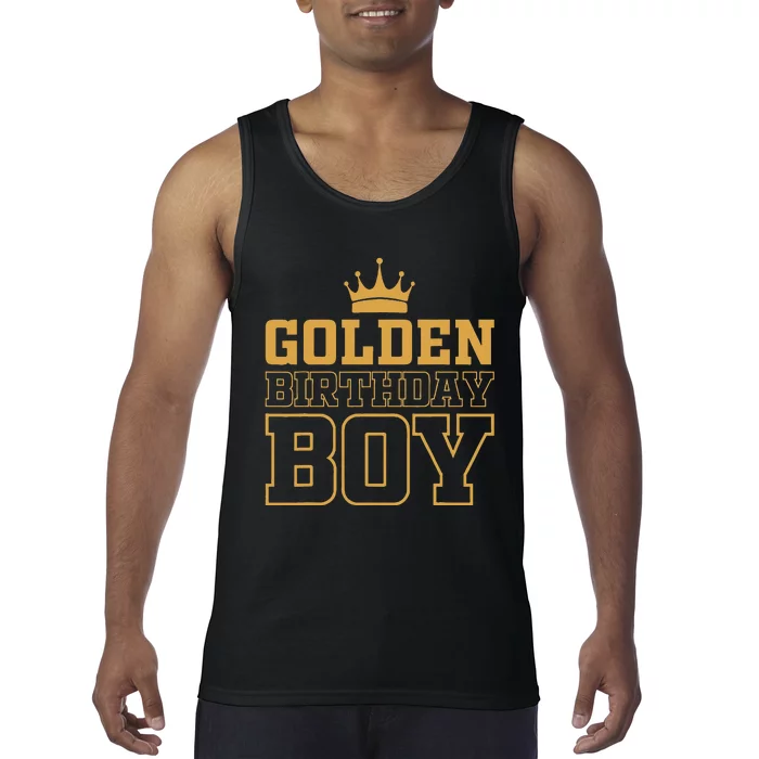 Golden Birthday Boy Birthday Party Decoration Tank Top