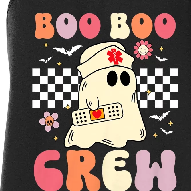 Groovy Boo Boo Crew Nurse Funny Ghost Women Halloween Nurse Women's Racerback Tank