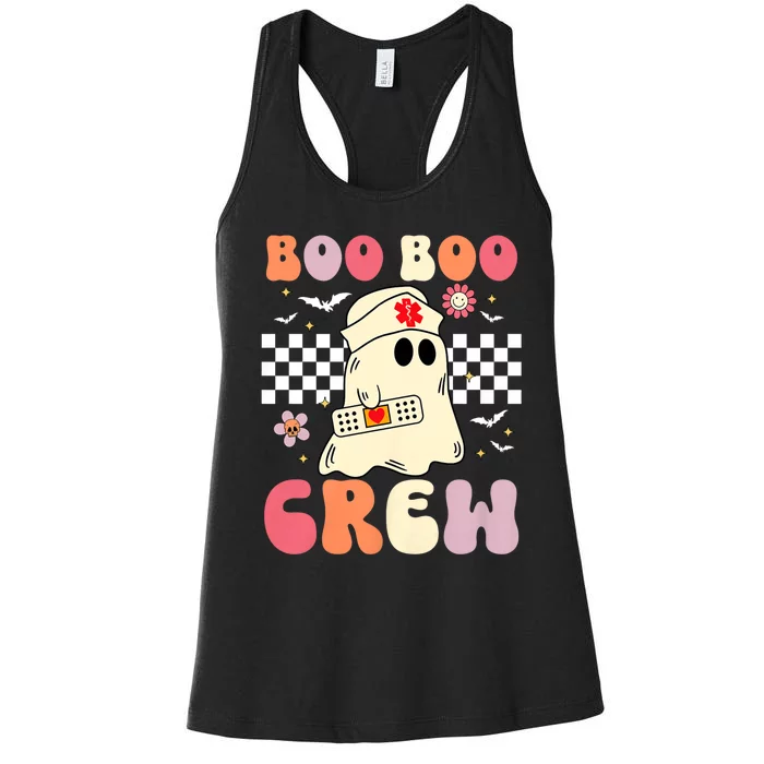 Groovy Boo Boo Crew Nurse Funny Ghost Women Halloween Nurse Women's Racerback Tank