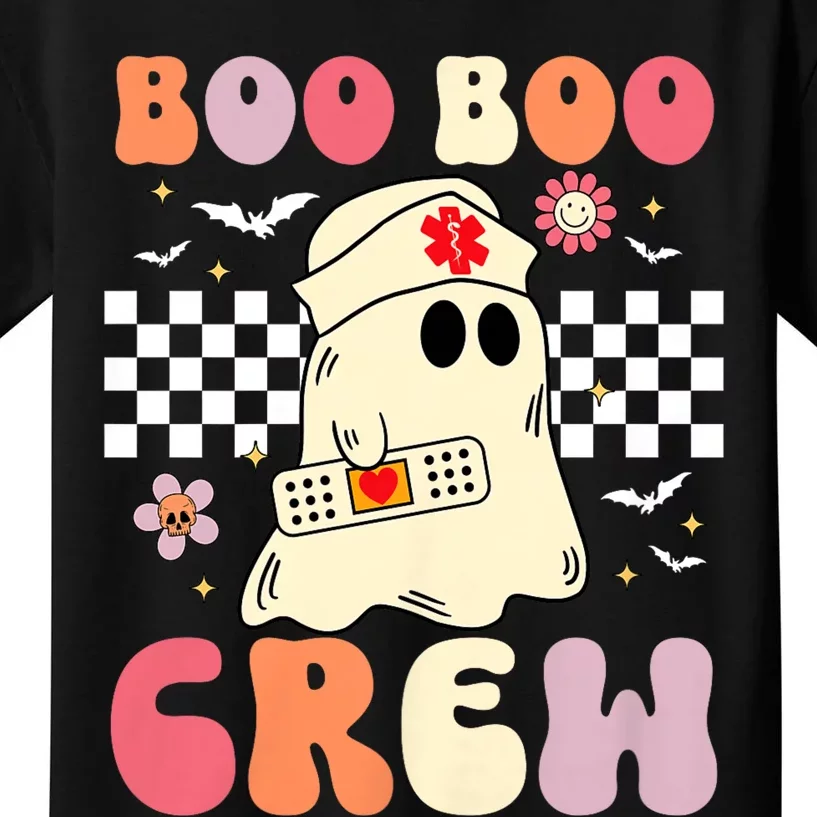 Groovy Boo Boo Crew Nurse Funny Ghost Women Halloween Nurse Kids T-Shirt