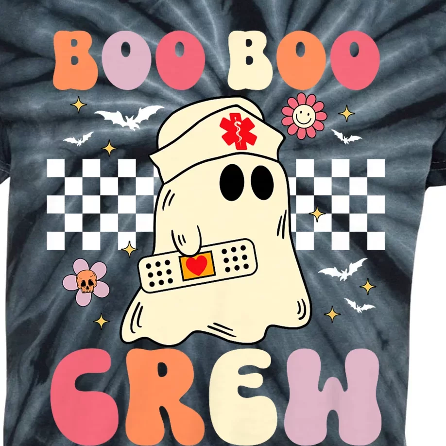 Groovy Boo Boo Crew Nurse Funny Ghost Women Halloween Nurse Kids Tie-Dye T-Shirt