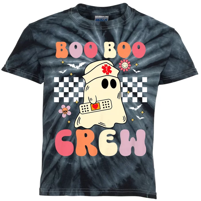 Groovy Boo Boo Crew Nurse Funny Ghost Women Halloween Nurse Kids Tie-Dye T-Shirt