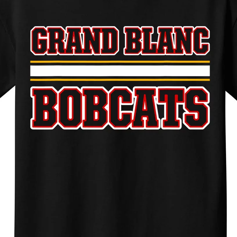 Grand Blanc Bobcats Horizontal Stripes Kids T-Shirt