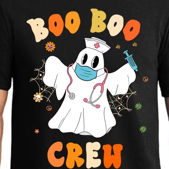 Groovy Boo Boo Crew Nurse Funny Ghost Halloween Nurse Gift Pajama Set