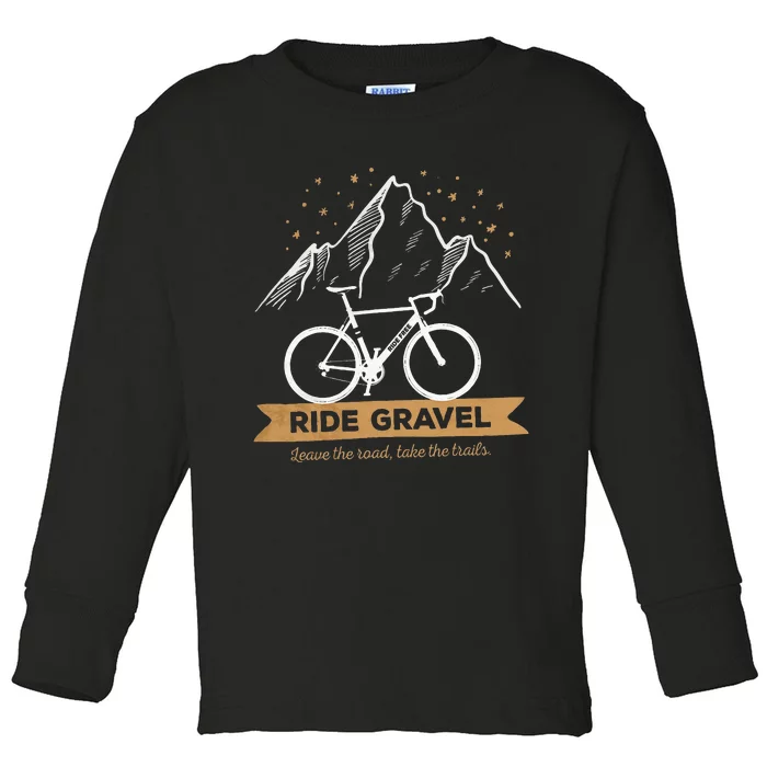 Gravel Bike Bikepacking and Cyclocross Bicyclist Toddler Long Sleeve Shirt