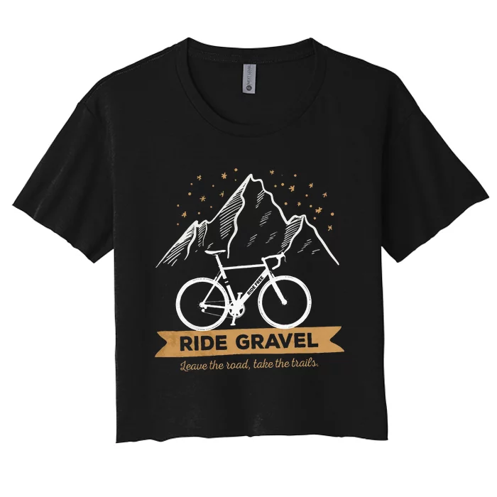 Gravel Bike Bikepacking and Cyclocross Bicyclist Women's Crop Top Tee