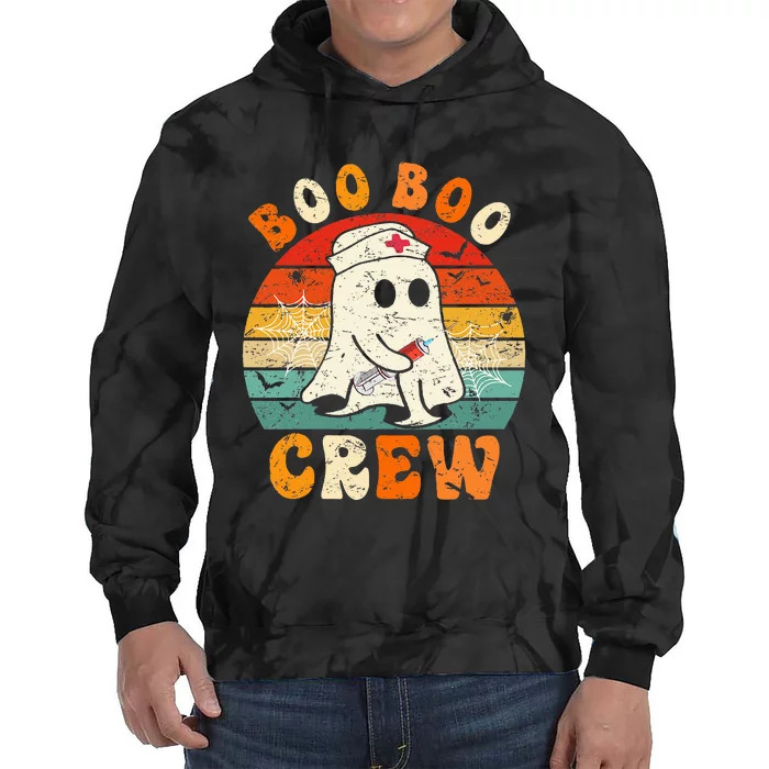 Groovy Boo Boo Crew Nurse Funny Ghost Halloween Nurse Tie Dye Hoodie