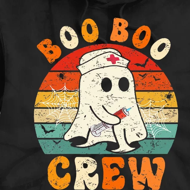 Groovy Boo Boo Crew Nurse Funny Ghost Halloween Nurse Tie Dye Hoodie