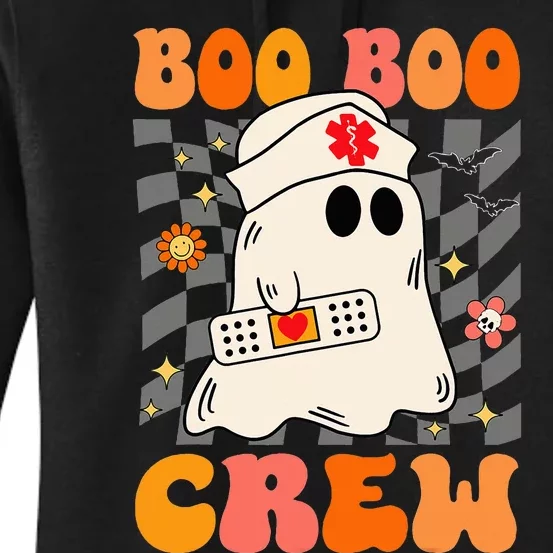 Groovy Boo Boo Crew Nurse Funny Ghost Halloween Nurse Women's Pullover Hoodie