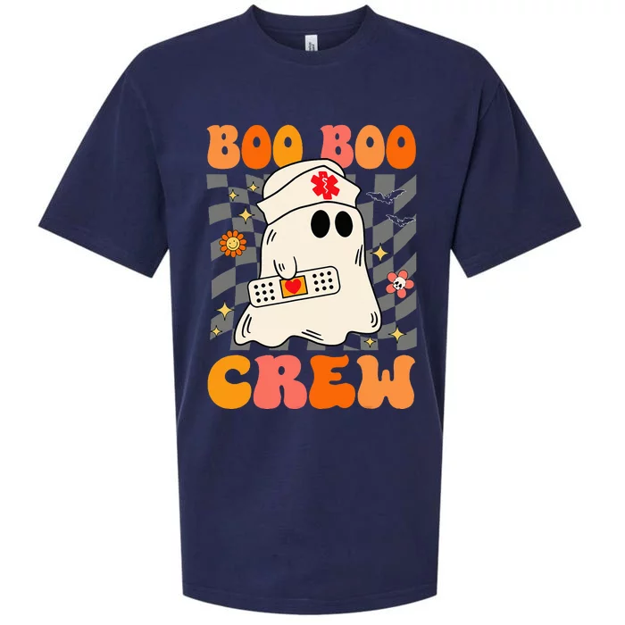 Groovy Boo Boo Crew Nurse Funny Ghost Halloween Nurse Sueded Cloud Jersey T-Shirt