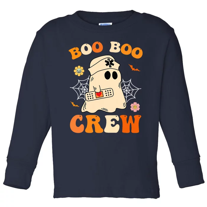 Groovy Boo Boo Crew Nurse Funny Ghost Halloween Nurse Toddler Long Sleeve Shirt