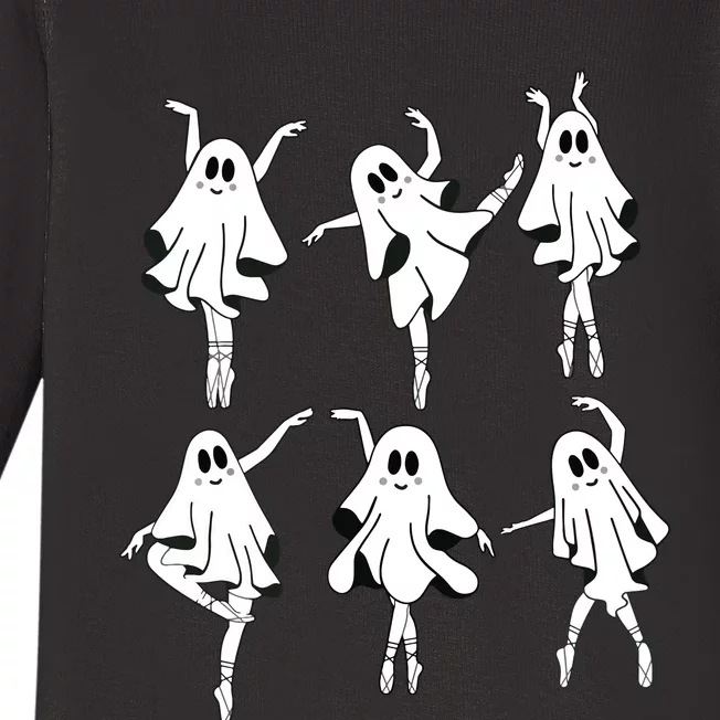 Ghost Ballerinas Ballet Dance Halloween Spooky Dance Teacher Baby Long Sleeve Bodysuit