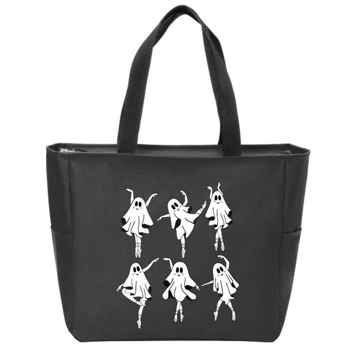 Ghost Ballerinas Ballet Dance Halloween Spooky Dance Teacher Zip Tote Bag