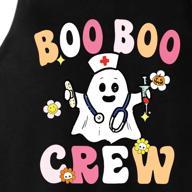 Groovy Boo Boo Crew Cute Ghost Halloween Costume Nurse Gift Ladies Tri-Blend Wicking Tank