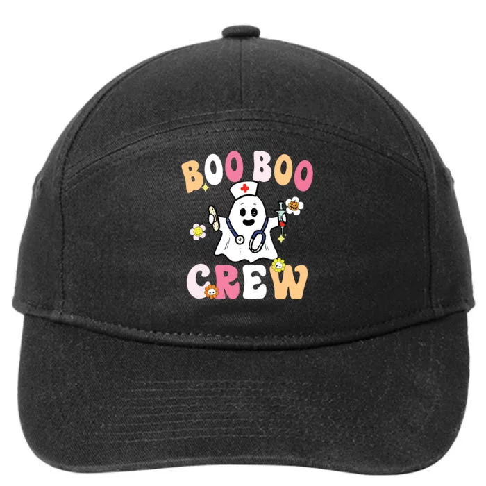 Groovy Boo Boo Crew Cute Ghost Halloween Costume Nurse Gift 7-Panel Snapback Hat