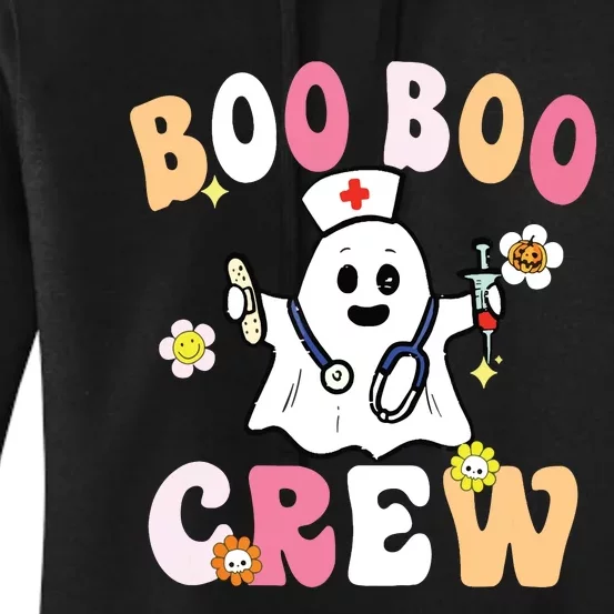 Groovy Boo Boo Crew Cute Ghost Halloween Costume Nurse Gift Women's Pullover Hoodie