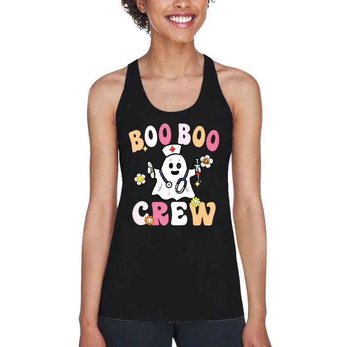 Groovy Boo Boo Crew Cute Ghost Halloween Costume Nurse Gift Women's Racerback Tank