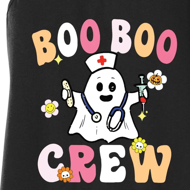 Groovy Boo Boo Crew Cute Ghost Halloween Costume Nurse Gift Women's Racerback Tank