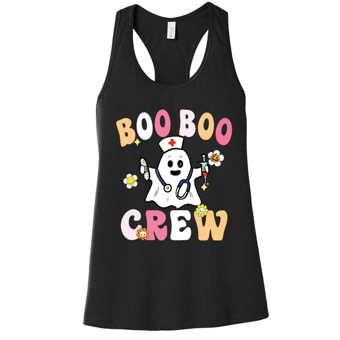 Groovy Boo Boo Crew Cute Ghost Halloween Costume Nurse Gift Women's Racerback Tank