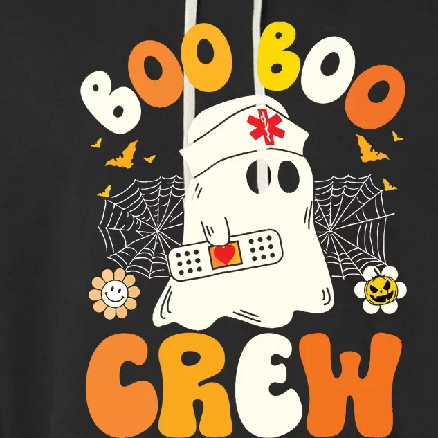 Groovy Boo Boo Crew Nurse Funny Ghost Halloween Nurse Garment-Dyed Fleece Hoodie