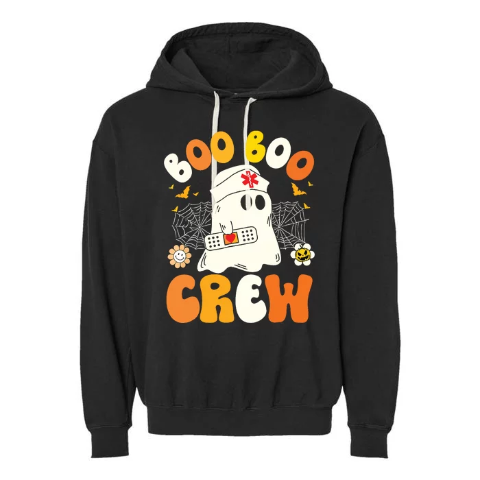 Groovy Boo Boo Crew Nurse Funny Ghost Halloween Nurse Garment-Dyed Fleece Hoodie