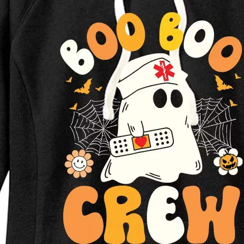 Groovy Boo Boo Crew Nurse Ghost Halloween Funny Nursing Gift Women's Fleece Hoodie