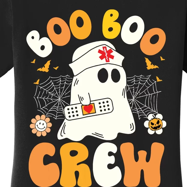 Groovy Boo Boo Crew Nurse Ghost Halloween Funny Nursing Gift Women's T-Shirt