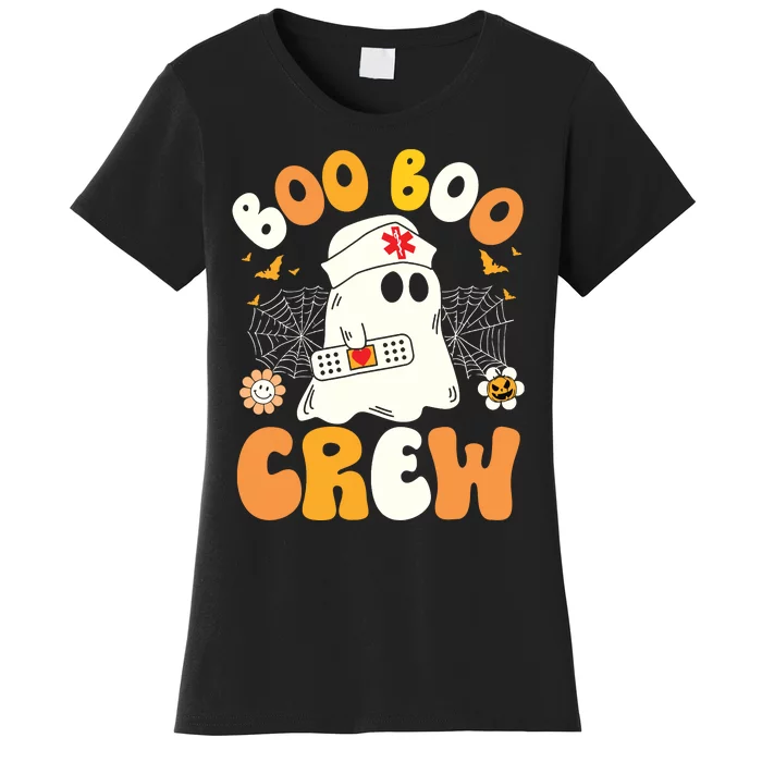 Groovy Boo Boo Crew Nurse Ghost Halloween Funny Nursing Gift Women's T-Shirt