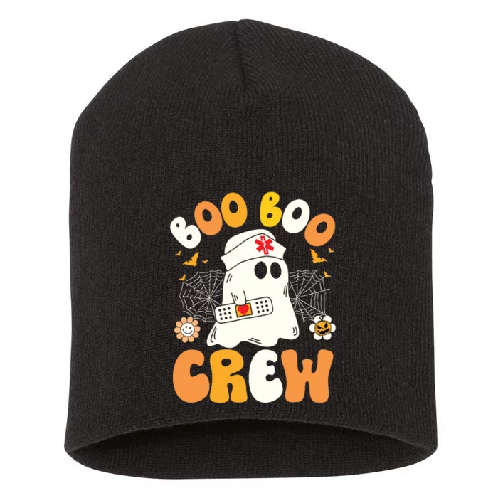 Groovy Boo Boo Crew Nurse Ghost Halloween Funny Nursing Gift Short Acrylic Beanie