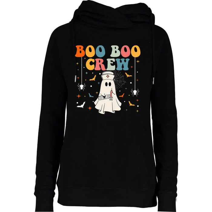 Groovy Boo Boo Crew For Cna Er Rn Lpn Womens Funnel Neck Pullover Hood