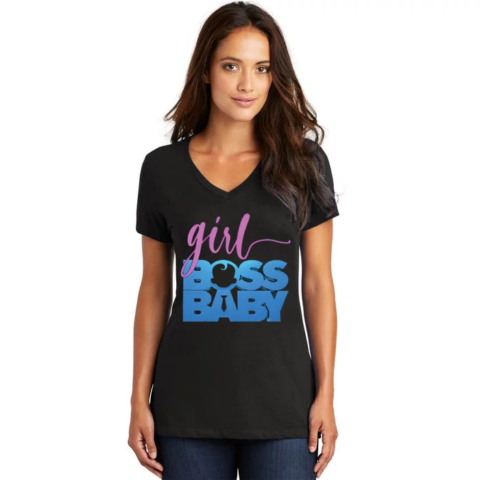 Girl Boss Baby Women's V-Neck T-Shirt