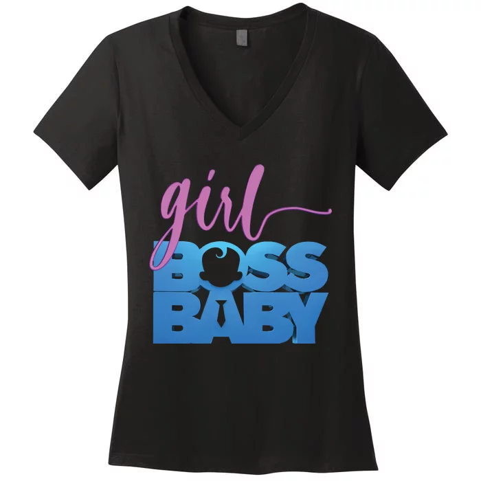 Girl Boss Baby Women's V-Neck T-Shirt