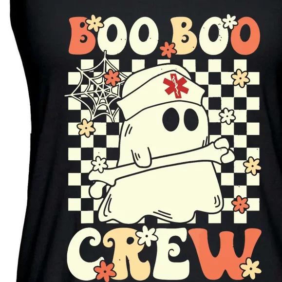 Groovy Boo Boo Crew Nurse Ghost Paramedic Emt Ems Halloween Ladies Essential Flowy Tank