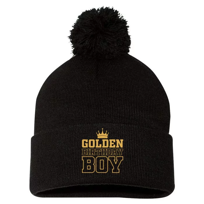 Golden Birthday Boy Birthday Party Decoration Bday Pom Pom 12in Knit Beanie