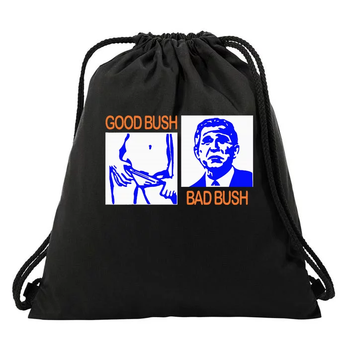 Good Bush Bad Bush Funny George W. Potus Usa Vintage Drawstring Bag