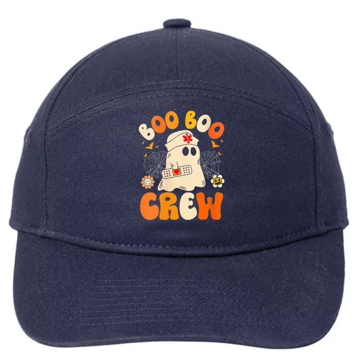 Groovy Boo Boo Crew Nurse Funny Ghost Halloween Nurse 7-Panel Snapback Hat