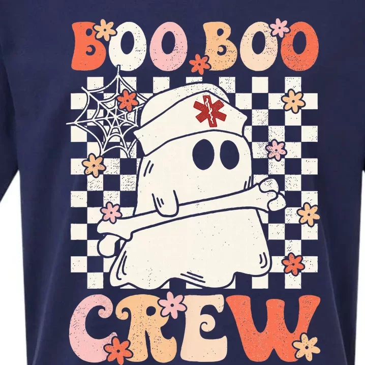 Groovy Boo Boo Crew Nurse Ghost Paramedic EMT EMS Halloween Sueded Cloud Jersey T-Shirt