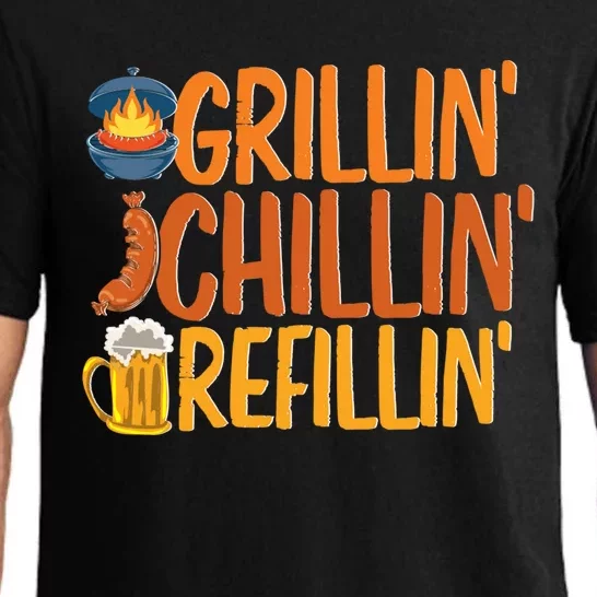 Grill Bbq Beer Ing Griller Grillmaster Funny Barbecue Gift Pajama Set