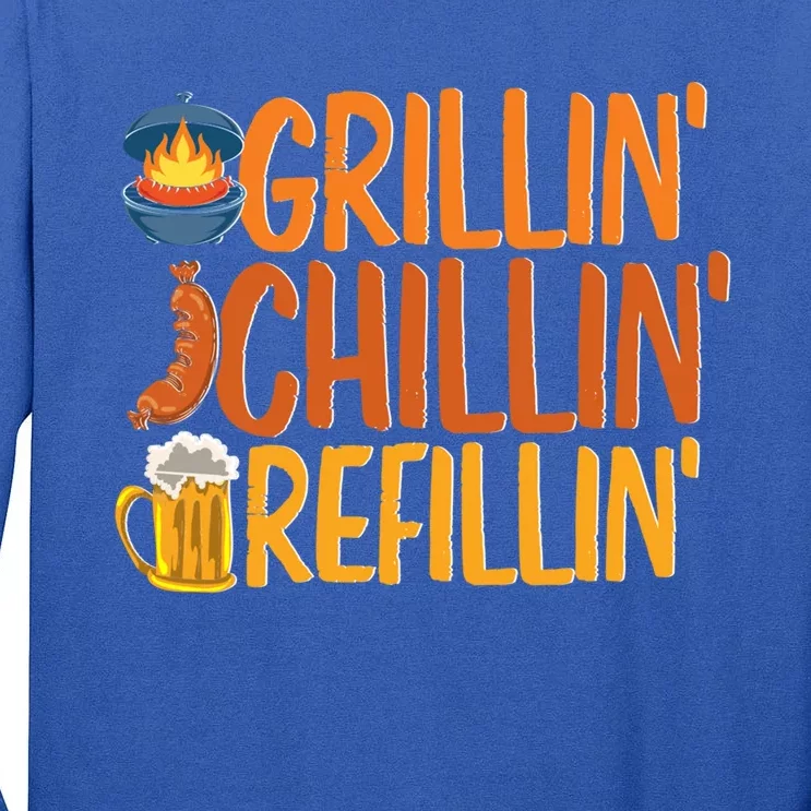 Grill Bbq Beer Ing Griller Grillmaster Funny Barbecue Gift Tall Long Sleeve T-Shirt