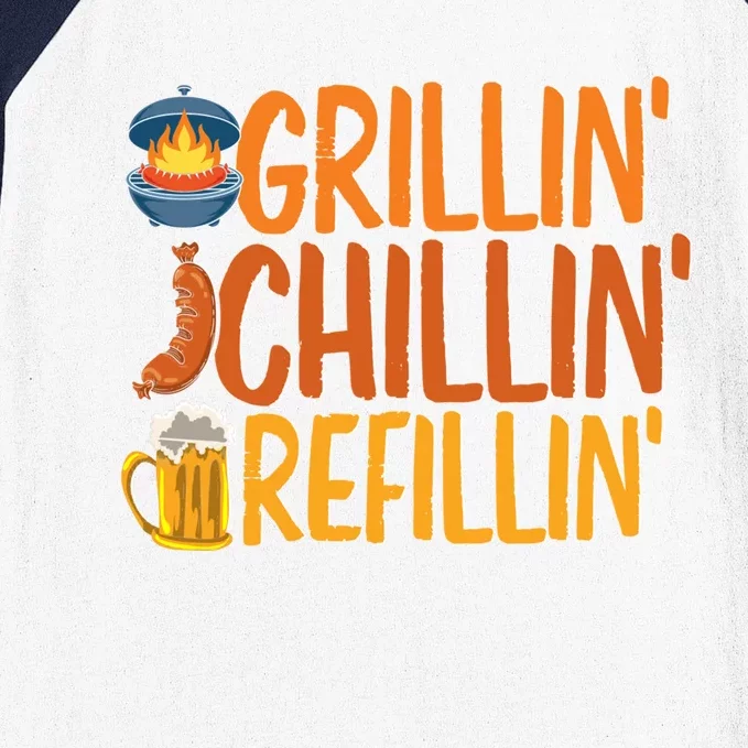 Grill Bbq Beer Ing Griller Grillmaster Funny Barbecue Gift Baseball Sleeve Shirt