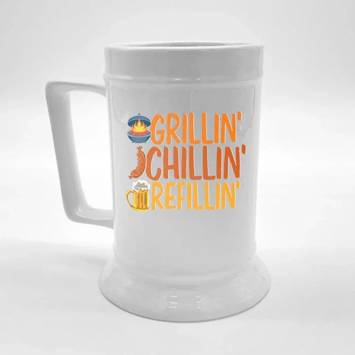 Grill Bbq Beer Ing Griller Grillmaster Funny Barbecue Gift Front & Back Beer Stein