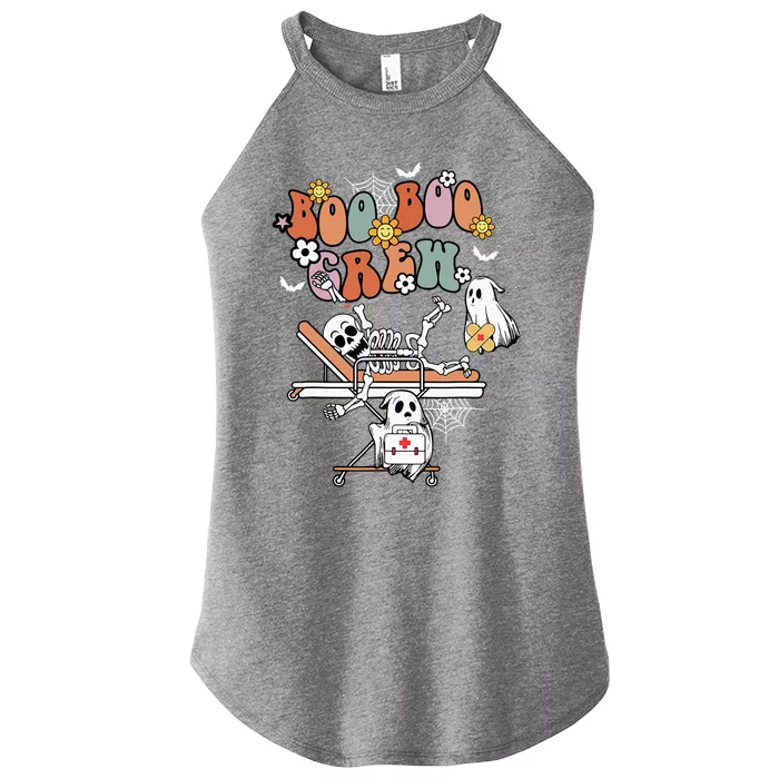 Groovy Boo Boo Crew Cute Ghost Skeleton Halloween Nurse Gift Women’s Perfect Tri Rocker Tank