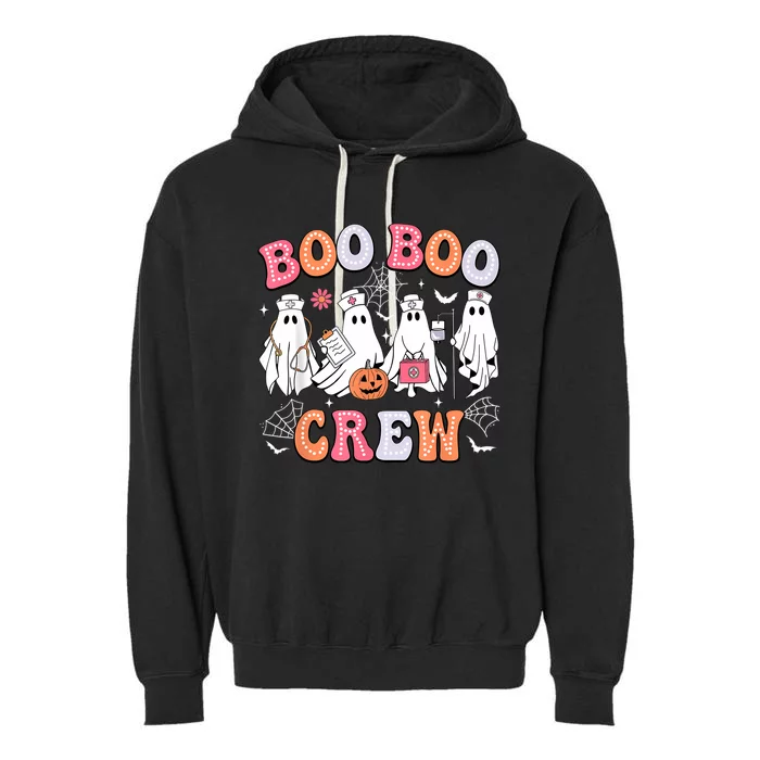 Groovy Boo Boo Crew Nurse Funny Ghost Women Halloween Nurse Garment-Dyed Fleece Hoodie