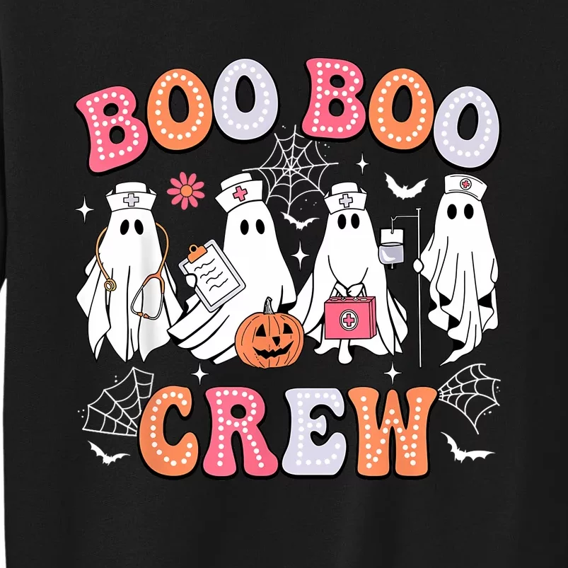 Groovy Boo Boo Crew Nurse Funny Ghost Women Halloween Nurse Tall Sweatshirt