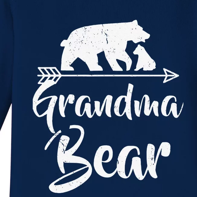 Grandma Bear Best Gift Mothers Fathers Day Baby Long Sleeve Bodysuit