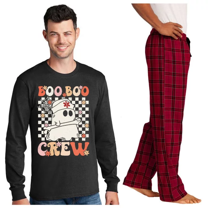 Groovy Boo Boo Crew Nurse Ghost Paramedic Emt Ems Halloween Long Sleeve Pajama Set